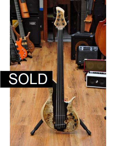 Meridian Horizon Fretless 5 Poplar Burl